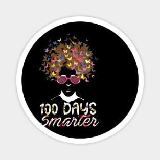 100 Days Smarter Girls Messy Bun Hair 100th Day Of School Magnet